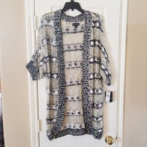New Shimmery Crocheted Open Cardigan